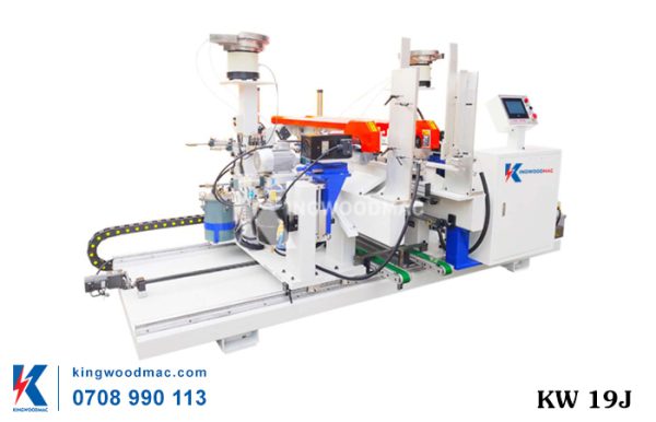 Máy cắt khoan đóng chốt 2 đầu gỗ KW 19J | Kingwoodmac