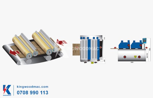 Sơ đồ máy sơn rulo 2 trục 1300mm | KINGWOODMAC