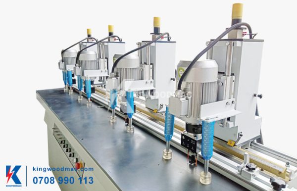 4 cụm đầu khoan máy khoan bản lề cửa 4 đầu gia công KW 4H | Kingwoodmac