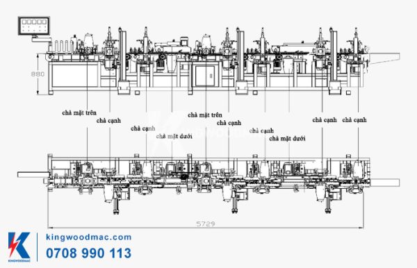 Máy chà nhám biên dạng 4 mặt phôi gỗ MMDF W10 | Kingwoodmac