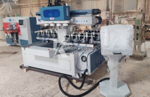 MÁY PHAY MỘNG ÂM 4 ĐẦU CNC - KW 1500-4-4 Máy mộng âm cnc 4 đầu 2 bàn làm việc