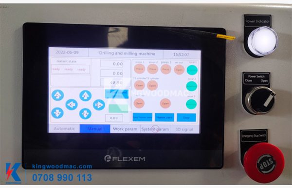 Màn hình điều khiển máy khoan ngang cnc 2 đầu | Kingwoodmac
