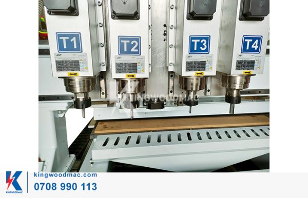 MÁY PHAY CNC ROUTER 4 ĐẦU – KW 1325A4/KW 1528A4 Cụm khoan máy phay cnc router 4 đầu KW 1325 A4 | Kingwoodmac