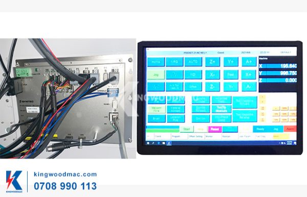 Màn hình điều khiển syntec máy phay khoan cnc cấp phôi tự động KW 1325 R1BP AL | Kingwoodmac