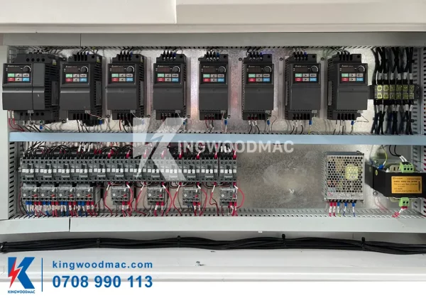 Hệ thống điện máy chà nhám chổi thùng 9 trục | Kingwoodmac