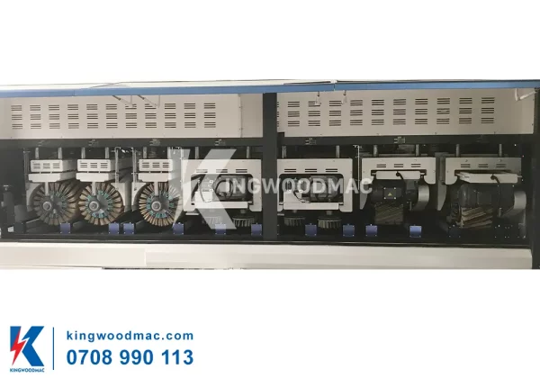 Hệ thống trục chà nhám máy chà nhám chổi thùng 9 trục | Kingwoodmac
