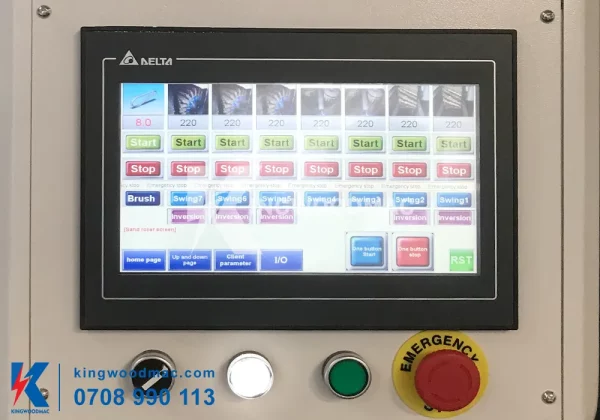 Màn hình điều khiển máy chà nhám chổi thùng 9 trục | Kingwoodmac