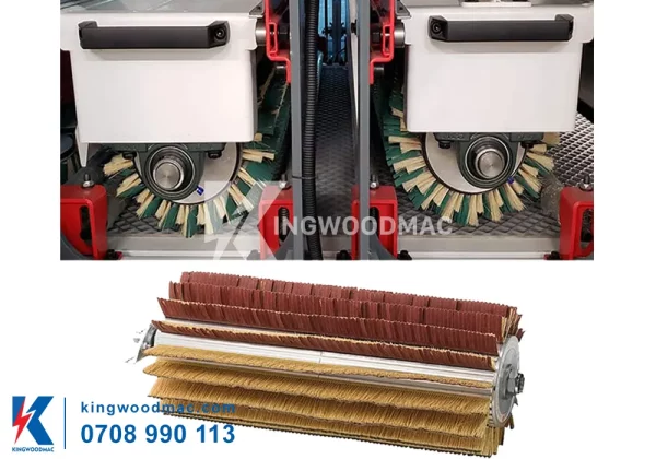 Trục chà nhám dọc máy chà nhám chổi thùng 3 trục | Kingwoodmac
