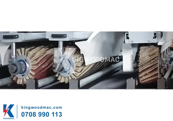 Trục chà nhám ngang - dọc máy chà nhám chổi thùng 3 trục | Kingwoodmac