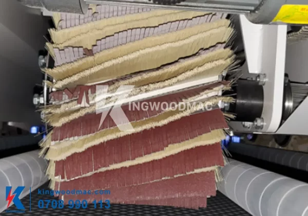 MÁY CHÀ NHÁM CHỔI THÙNG 7 TRỤC - KW 1300 7S Trục chà nhám ngang máy chà nhám chổi thùng 7 trục | Kingwoodmac