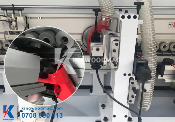 Cụm xén mép trên dưới máy dán cạnh nghiêng tự động full chức năng | Kingwoodmac
