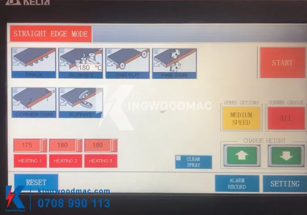 Giao diện dán thẳng máy dán cạnh thẳng nghiêng tự động | Kingwoodmac