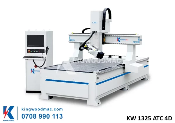 Máy CNC router 4D thay dao tự động - KW 1325 ATC 4D | Kingwoodmac