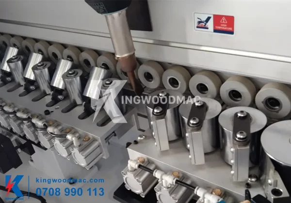 Rulo ép nẹp thẳng nghiêng máy dán cạnh nghiêng tự động full chức năng | Kingwoodmac