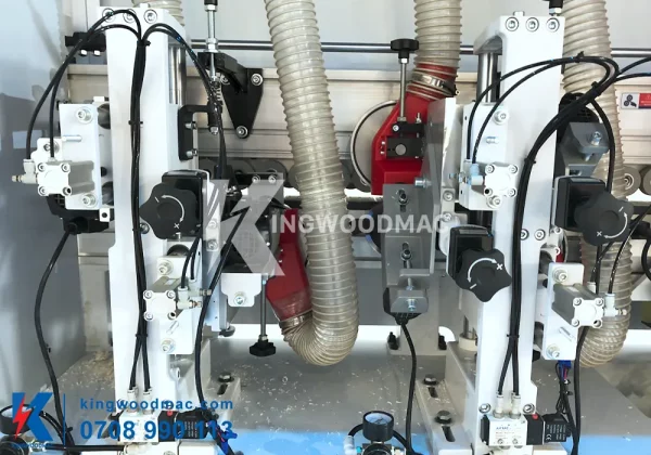 MÁY DÁN CẠNH THẲNG NGHIÊNG KHÔNG ĐƯỜNG LINE - COMBINE ARC12 Cụm xén trên dưới máy dán cạnh thẳng nghiêng không đường line | Kingwoodmac