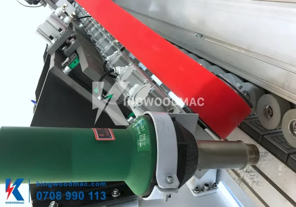 MÁY DÁN CẠNH THẲNG NGHIÊNG KHÔNG ĐƯỜNG LINE - COMBINE ARC12 Đầu khò nhiệt máy dán cạnh thẳng nghiêng không đường line | Kingwoodmac