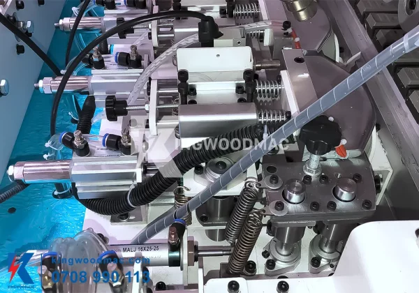 Hệ thống xilanh ép nẹp biên dạng máy dán cạnh tự động chữ J C L | Kingwoodmac