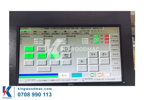 MÁY PHAY CNC NESTING FULL LINE 1 ĐẦU TẢI NẶNG – KWHH 812Z/KWHH 812 HZ Màn hình điều khiển máy phay cnc nesting full line 1 đầu tải nặng | Kingwoodmac
