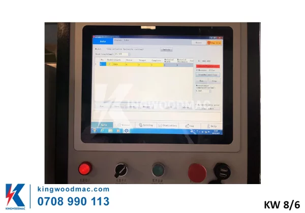 Màn hình điều khiển máy cưa cắt khuyết tật tự động| Kingwoodmac