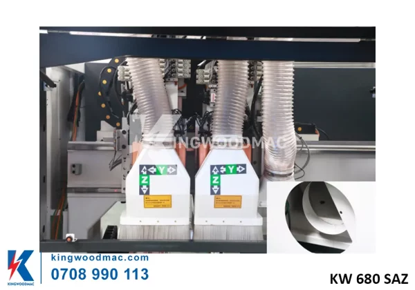 Hút bụi máy khoan CNC 6 mặt bàn làm việc đôi| Kingwoodmac