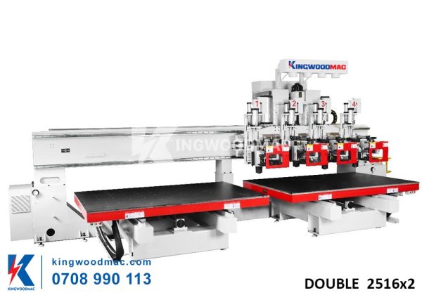 MÁY PHAY CNC 2 BÀN 4 ĐẦU THAY DAO TỰ ĐỘNG TẢI NẶNG