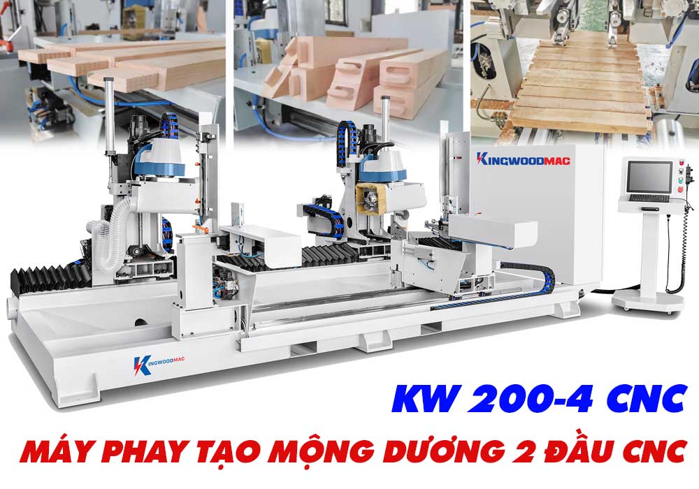 Máy phay tạo mộng dương 2 đầu cnc – KW 200-4 CNC