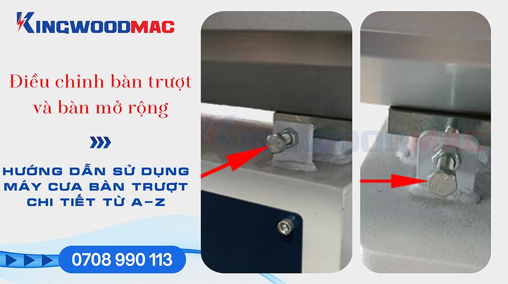 Điều chỉnh bàn trượt và bàn mở rộng