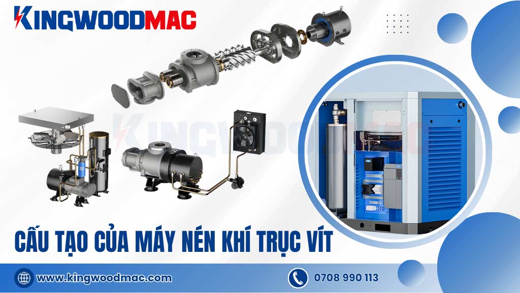 Cấu tạo của máy nén khí trục vít hiện nay