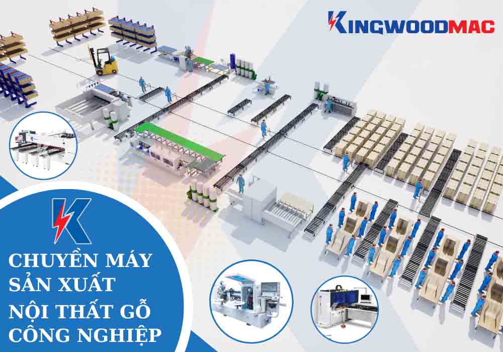 Chuyền Máy Sản Xuất Nội Thất Gỗ Công Nghiệp KINGWOODMAC Chuyền máy sản xuất nội thất gỗ công nghiệp - KINGWOODMAC