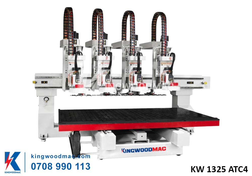 may-cnc-4-dau-doc-lap-thay-dao-tu-dong Máy CNC 4 đầu độc lập thay dao tự động - KW 1325 ATC4