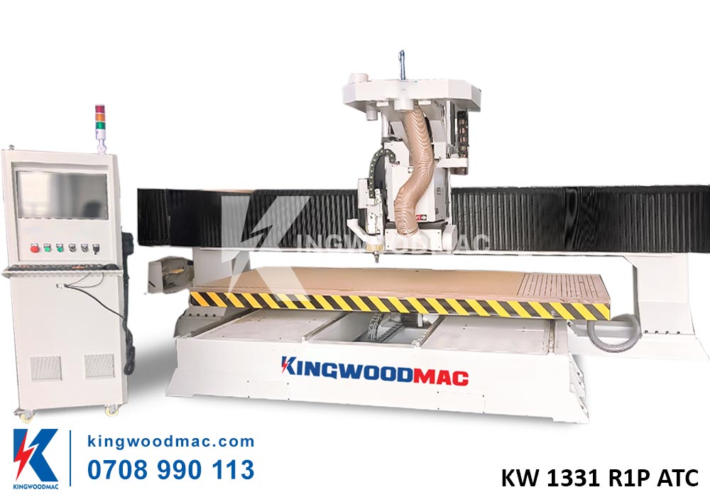 Máy CNC ROUTER THAY DAO TỰ ĐỘNG TÍCH HỢP TRỤC BÀO XOAY 180 ĐỘ - KW 1331 R1P ATC